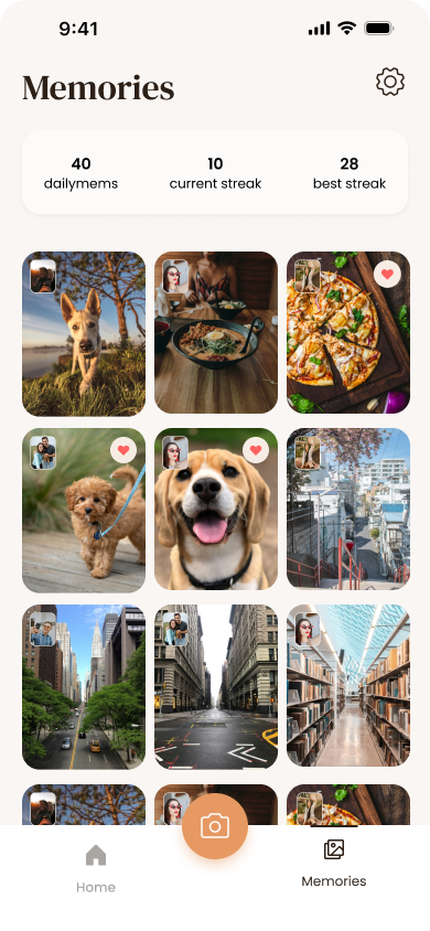 Organized timeline view of all your memories in one place