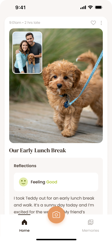 Personalized memory capture interface showing customizable moment recording